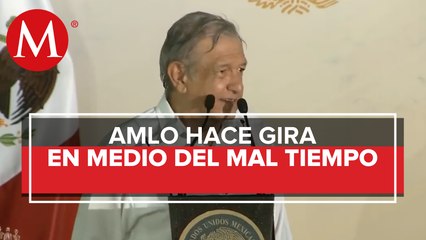El mal tiempo sigue acompañando al Presidente en la gira por el Sureste mexicano