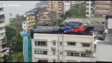 Rooftop sent flying in Mumbai as Cyclone Nisarga batters India, killing at least four