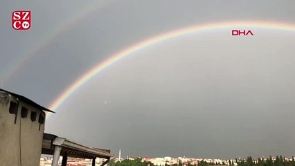 Bursa'da çift gökkuşağında eşsiz manzara