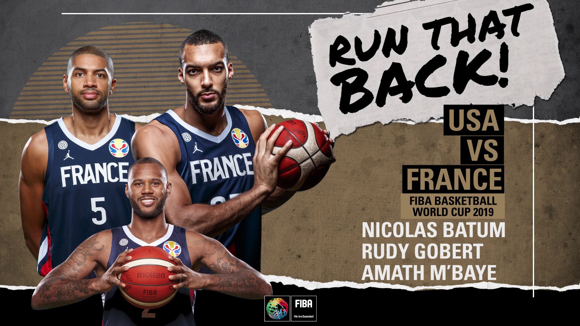 Revivez USA vs France (FIBAWC 2019) avec Rudy Gobert, Nicolas Batum et  Amath M'Baye - Vidéo Dailymotion