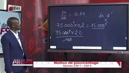 Notion de pourcentage niveau CM1,CM2 dans salle des profs du 04 Juin 2020