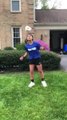 Girl Does Football Tricks Using Toilet Paper Roll