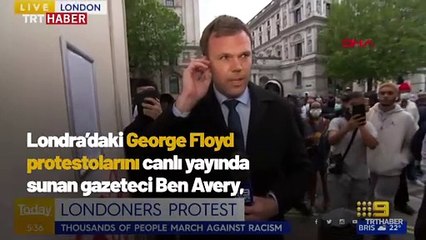 İngiltere'de protestoları aktaran gazeteci zor anlar yaşadı