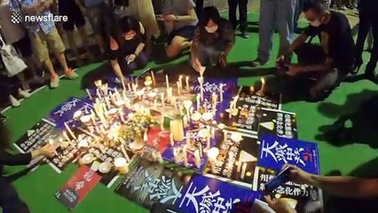 Hong Kong protesters call for independence at Tiananmen vigil
