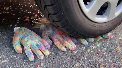 EXPERIMENT- Car vs Paint Balls - Crushing Crunchy & Soft Things by Car!