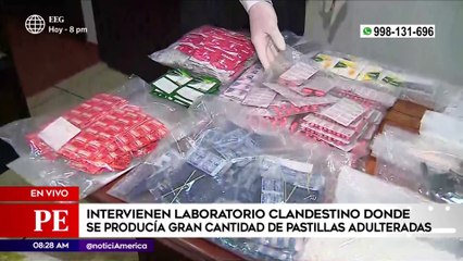 Primera Edición: La PNP dio detalles tras intervención en laboratorio que elaboraba pastillas bamba