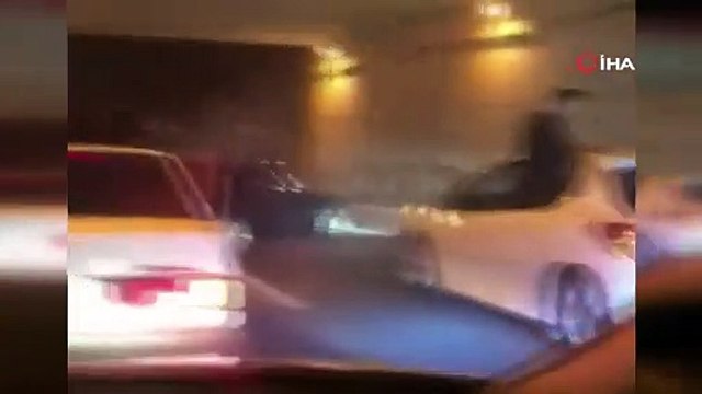 Trafiği dakikalarca kapatan ve havaya ateş açan magandalar yakalandı