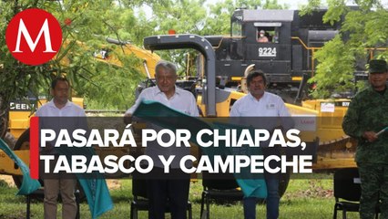 AMLO da banderazo a tramo 1 de Tren Maya