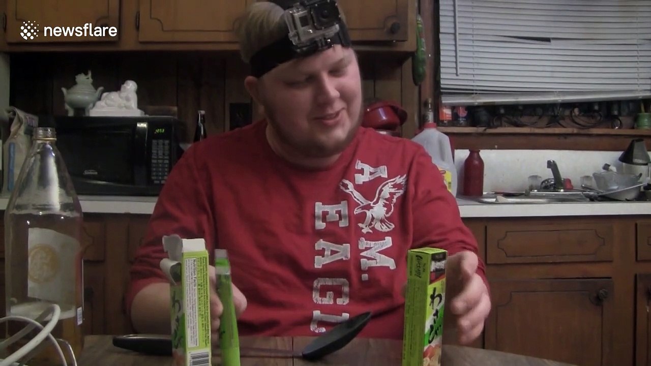 Do NOT try this insane tube-filled wasabi challenge at home or anywhere