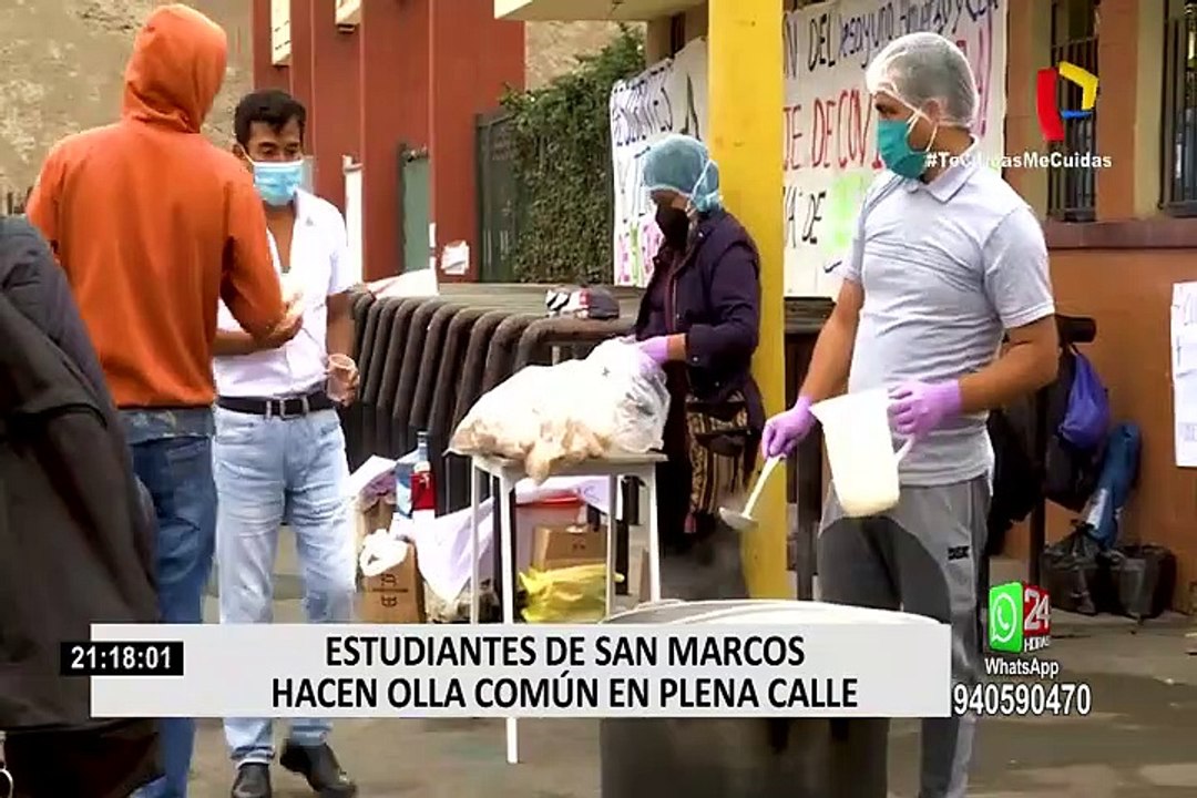 Coronavirus: Estudiantes de San Marcos hacen olla común en plena calle