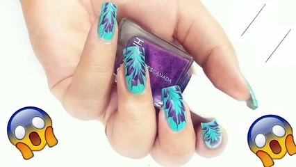 Nail Art - Teal and Green Drag Marble Nail Art ♡♡ Eyecatchynails ♡♡