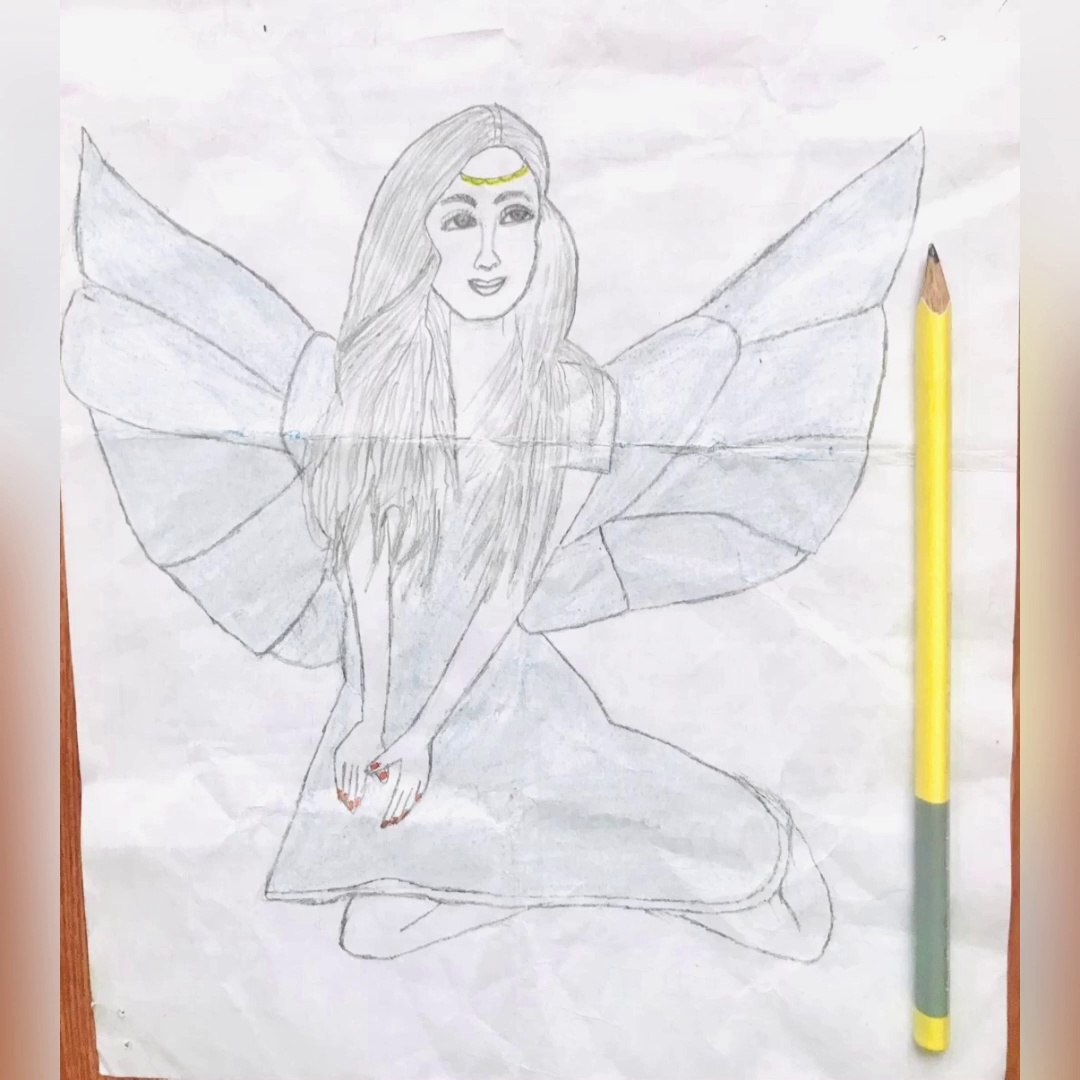Fairy Drawing In Pencil