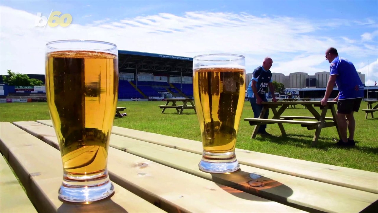 Massive Rugby Pitch Transformed into Socially Distanced Beer Garden in Britain