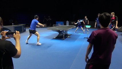 Mima Ito training with Fan Zhendong