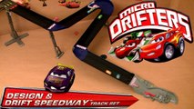 Cars Micro Drifters Design and Drift Speedway Track Playset 9-CARS Launcher Disney Pixar drifting toys