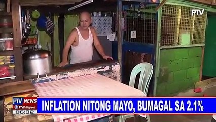 Inflation nitong Mayo, bumagal sa 2.1%