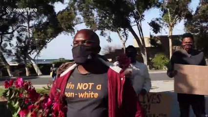 Black Lives Matter supporters protest outside US Consulate in Cape Town
