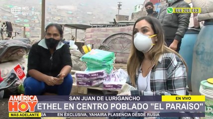 Ethel Pozo se conmovió al llevar ayuda a centro poblado de SJL