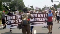 Protesters arrested during rallies against Anti-Terrorism Act in the Philippines