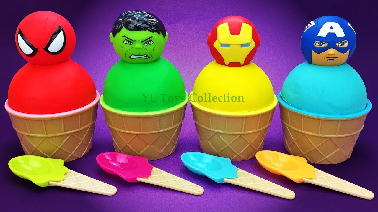 Play Doh Marvel Avengers Ice Cream Surprise Toys PJ Masks Minions