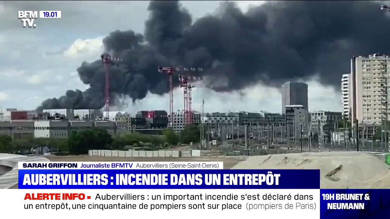 Un important incendie s'est déclaré dans un entrepôt à Aubervilliers, une cinquantaine de pompiers sur place