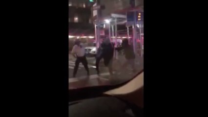 NY Police officers filmed hitting cyclist after a citywide curfew took effect