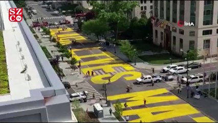 Beyaz Saray’a giden yola “Siyahilerin Hayatı Önemlidir” sözü yazıldı