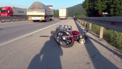 Motosiklet sürücüsü feci şekilde can verdi