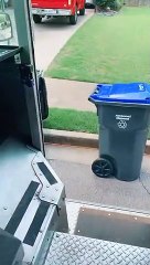 FedEx Worker Going the Extra Mile on Trash Day