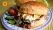 Delux Spicy Crispy Chicken Kabab Burger Recipe By Tarka Recipes
