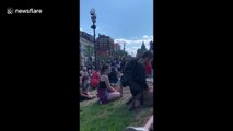'You can hear a pin drop': Powerful moment Canadian protesters kneel in silence in Ottawa for George Floyd