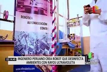 Ingeniero peruano creó robot que utiliza luz ultravioleta para desinfectar diversas superficies