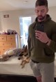 Guy Suddenly Starts Talking in Deeper Voice to Grab Dog's Attention