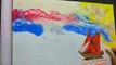 Creative Challenge #1 / Soft Pastels / How To Draw Red Ship Scenery Step By Step For Beginners / 10-Minute Art