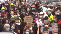 Marcha reivindicativa en la localidad lucense de Xove contra el cierre de Alcoa