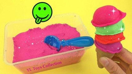 Kinetic Sand Ice Cream Fun Learning Fruit Names and Colors with Velcro Cutting Fruit Fun for Kids