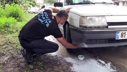Park halindeki otomobilin motor bölümüne giren yavru kediyi itfaiye kurtardı - DÜZCE
