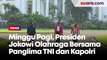 Presiden Jokowi Olahraga Bersama Panglima TNI dan Kapolri di Istana Bogor