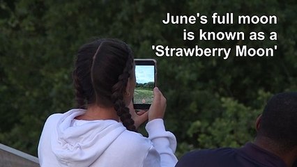 A full 'Strawberry Moon' rises over the British capital