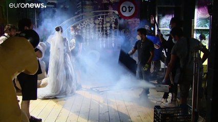 Spanish horror movie crew back on set after two-month virus shutdown