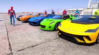 Spiderman CARS Challenge At the Aeroporto With SUPERHEROES - GTA V MODS