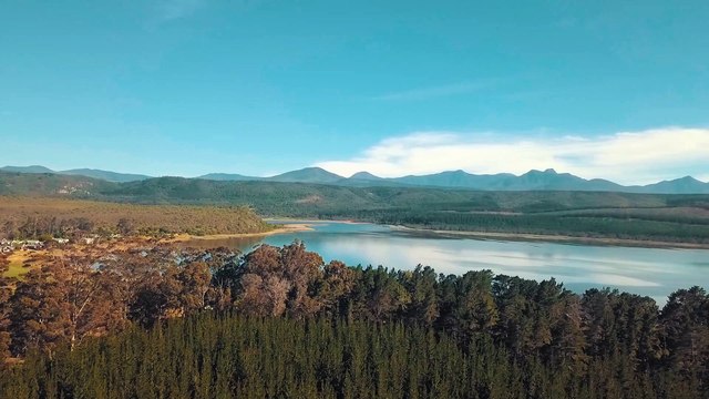 Natural Landscapes Of Mountain Ranges Surrounding A Lake