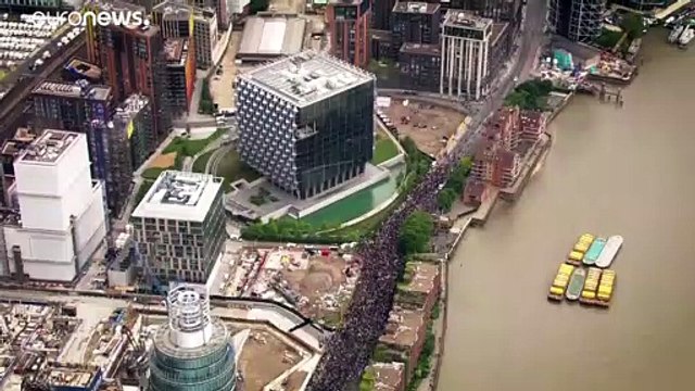 US Embassy in London surrounded by anti-racism protests