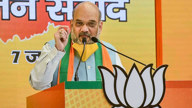 Amit Shah virtually addresses the Bihar Jan Samwaad rally