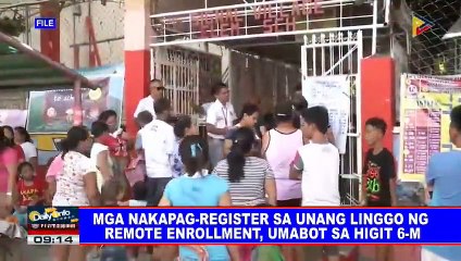 Mga nakapag-register sa unang linggo ng remote enrollment, umabot sa higit 6-M