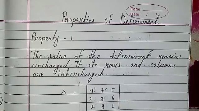 Properties of Determinants (Part-4)