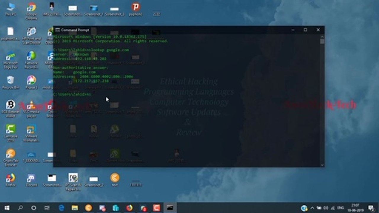 nslookup in cmd