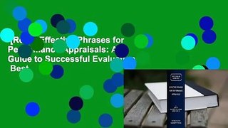 [Read] Effective Phrases for Performance Appraisals: A Guide to Successful Evaluations  Best