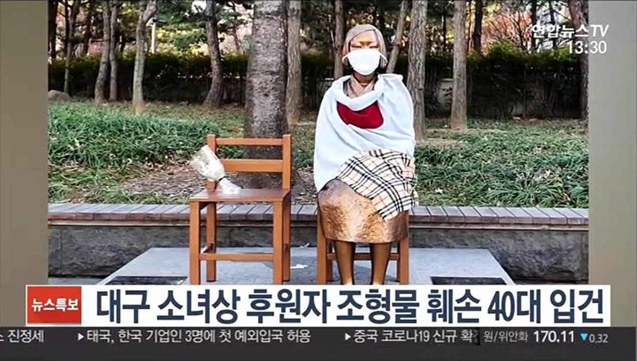 대구 소녀상 조형물 후원자 명단 훼손 40대 입건