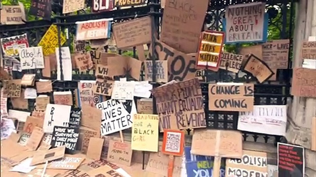 George Floyd protesters reach Whitehall